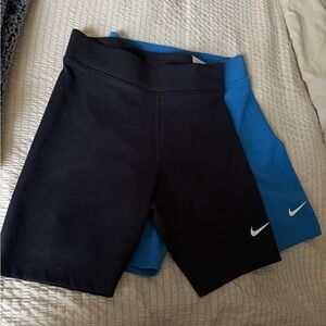 Nike Black and Blue Women's Bike Shorts medium